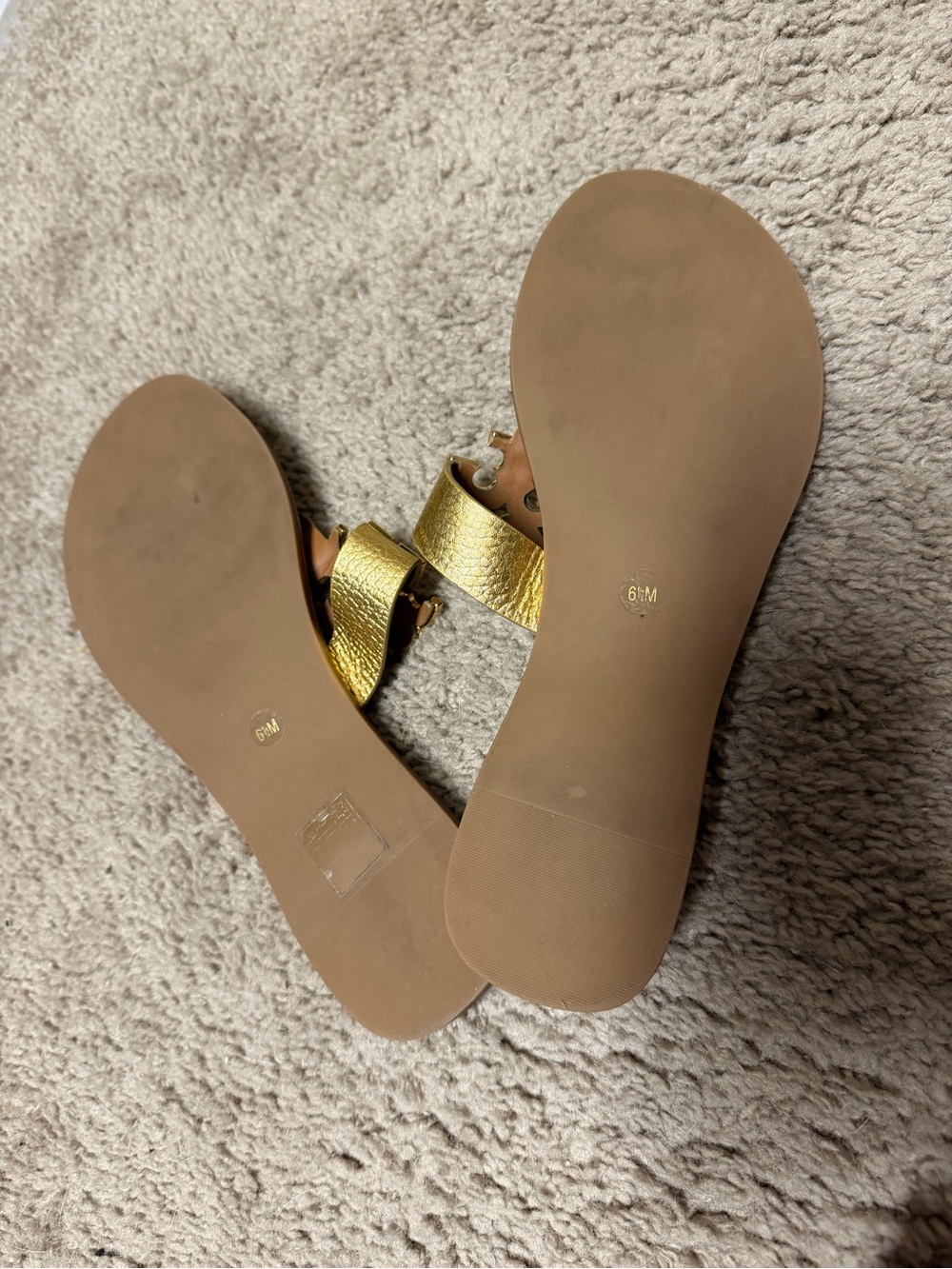 Tory Burch Gold Sandals with Tan Footbed - Picture 3 of 3